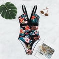 thumbnail image 6 of Jesscasday Piece Swimsuits for Women V-Neck Tummy-Control Bathing Suits High Cut Monokini,Floral Print Backless Monokini, 6 of 16