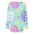 thumbnail image 5 of Tdoqot Easter Shirts for Women Plus Size- Cute Loose Fit Long Sleeve Casual Crewneck Blouse Tops Multicolor Size 4XL, 5 of 5