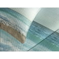 thumbnail image 4 of Ambesonne Ocean Quilted Bedspread Set 3 Pcs, Palms Tropical Island, King Size, Green and Blue, 4 of 5