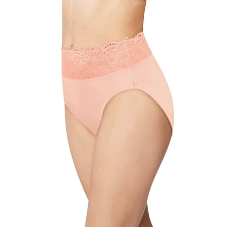 

Women s Bali DFPC62 Passion For Comfort Hi-Cut Brief Panty (Sheer Pale Pink 9)