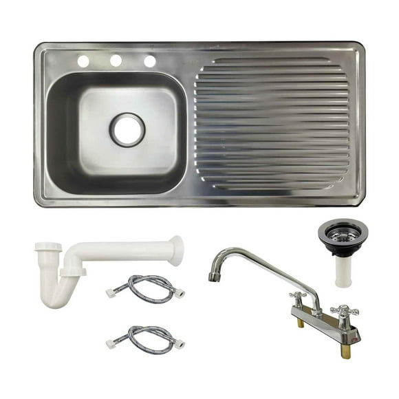 Kit Tarja Acero Inoxidable CNX Escurridor Derecho con Mezcladora y Accesorios 14005-KIT
