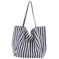 thumbnail image 4 of Bolso de hombro para mujer, bolso de lona de moda para el trabajo, vacaciones, fiestas, primavera Rayas Azules, 4 of 9