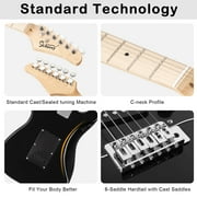 Glarry 6 Strings Right Hand Electric Guitar Package for Beginner,Black