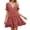 Red, variant on EASYBRAUS Women V Neck Summer A Line Dress Loose Fit Elastic Waist Casual Midi Dress