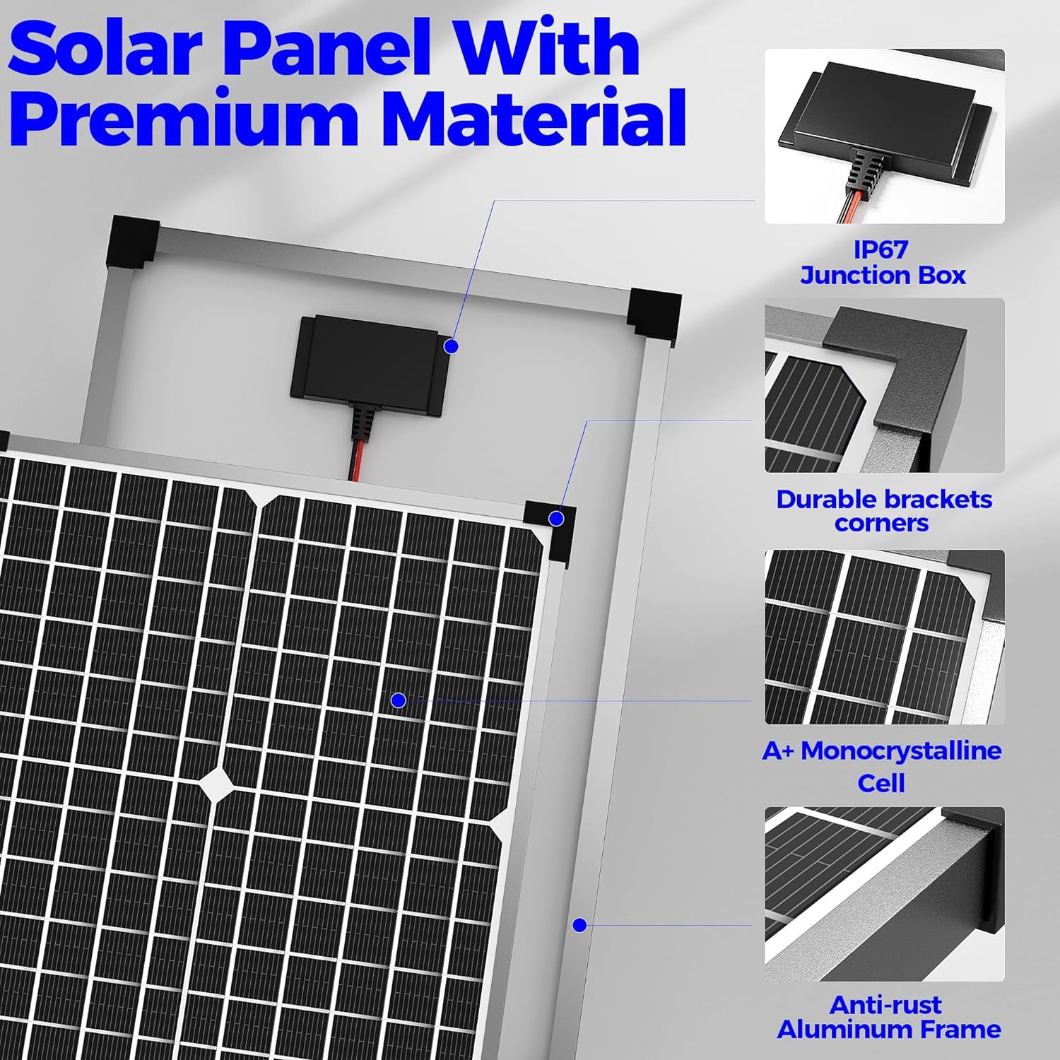 Voltset 30W Solar Panel Kit, 12v Solar Battery Trickle Charger Maintainer + 10A MPPT Charge Controller + Adjustable Mount Bracket,Waterproof Solar Panel Battery Charger for Car Boat Marine RV Roof