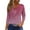 #01Light pink, variant on Womens Henley V Neck 3/4 Length Sleeve Tops Floral Print Button Down Casual Loose Fit Summer Dressy Blouses Pink L