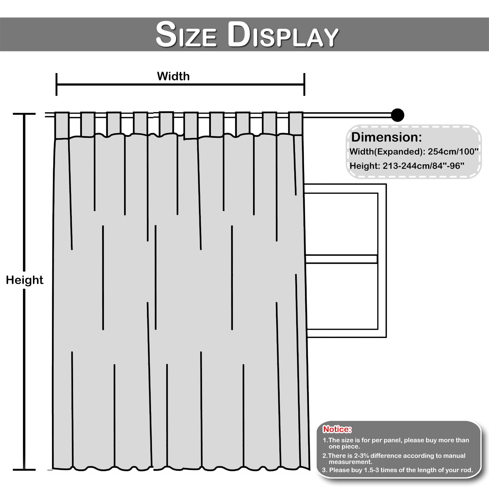 DONGPAI Extra Wide Outdoor Curtain for Patio Waterproof, Detachable Sticky Tab Top Thermal Insulated Privacy Outdoor Dividers for Porch, 1 Panel, 100''x 96'', Brown