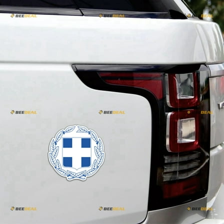 Greece Greek Coat of Arms Car Magnet Magnetic Sticker Decal - 2 Pack Reflective 4" - for Truck Door Fridge Reusable Waterproof