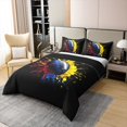 thumbnail image 3 of Erosebridal Rugby Football 100% Cotton Duvet Cover Queen Size,Abstract Gradient 100% Cotton Comforter Cover Queen,Watercolor Art Decor,Reversible,Super Cozy,3-Piece(No Comforter), 3 of 6