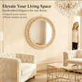 thumbnail image 4 of MEHOOM 20" Round Boho Wall Mirror, Rattan Hanging Mirror for Bedroom, Living Room, Farmhouse Decor, 4 of 10