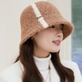 thumbnail image 4 of Warm Winter Hat Knitted Hat Women Winter Bucket Hat Thick Color Matching Soft Sun Uv Protection Short Brim Windproof Cold, 4 of 5