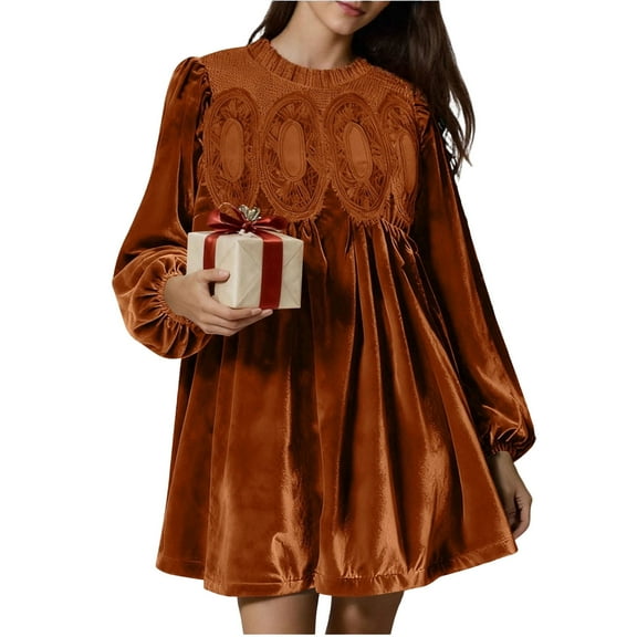 Mifsaly Velvet Cocktail Dresses for Women Ruched Evening Party Elegant Gowns Mock Neck Long Sleeve Loose Velour Midi Dresses Christmas Funny Festival Trendy Outfits Gold S