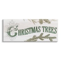 Stupell Industries Christmas Trees Ornate Letters Graphic Art Gallery Wrapped Canvas Print Wall Art, Design by Lil' Rue