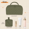 thumbnail image 3 of Lomyolo Travel Makeup Bag for Women, 2Pcs Puffer Cosmetic Bags Large Capacity, Toiletry Bag Waterproof Portable, Wide Open Cosmetic Organizer Pouch with Compartments for Toiletries & Brushes-GREEN, 3 of 7