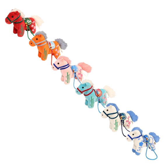 HmNPlay Cute Christmas Horse Plush Stuffed Animal Toy Doll Figurine for Kids Nursery Bedroom Decor Birthday Gifts 6 Pack