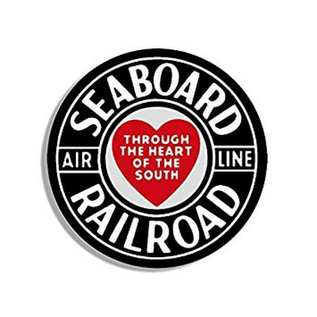 Mule Trans 4 X 4 Round SEABOARD Railroad Sticker Decal (airline heart south rail train rr) 4 x 4 inch ()