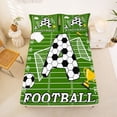 thumbnail image 5 of Erosebridal Cartoon Football Court Full Size Sheets,Kawaii A Alphabet Bed Sheets For Soccer Lovers 4pcs, 5 of 6
