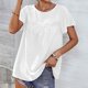 thumbnail image 4 of Moda mujer verano Casual cuello redondo manga corta con volantes Color sólido Tops blusa Fridja hjk936, 4 of 6