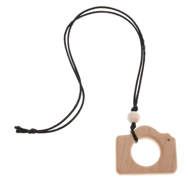 Collar de dentición de lactancia de masticación de madera parccesorio de masticación de bebé Cámara Yotijar Colgante de mordedor de madera