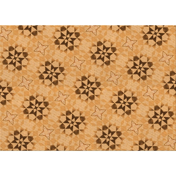 Ahgly Company Indoor Rectangle Patterned Cantaloupe Orange Area Rugs, 6' x 9'