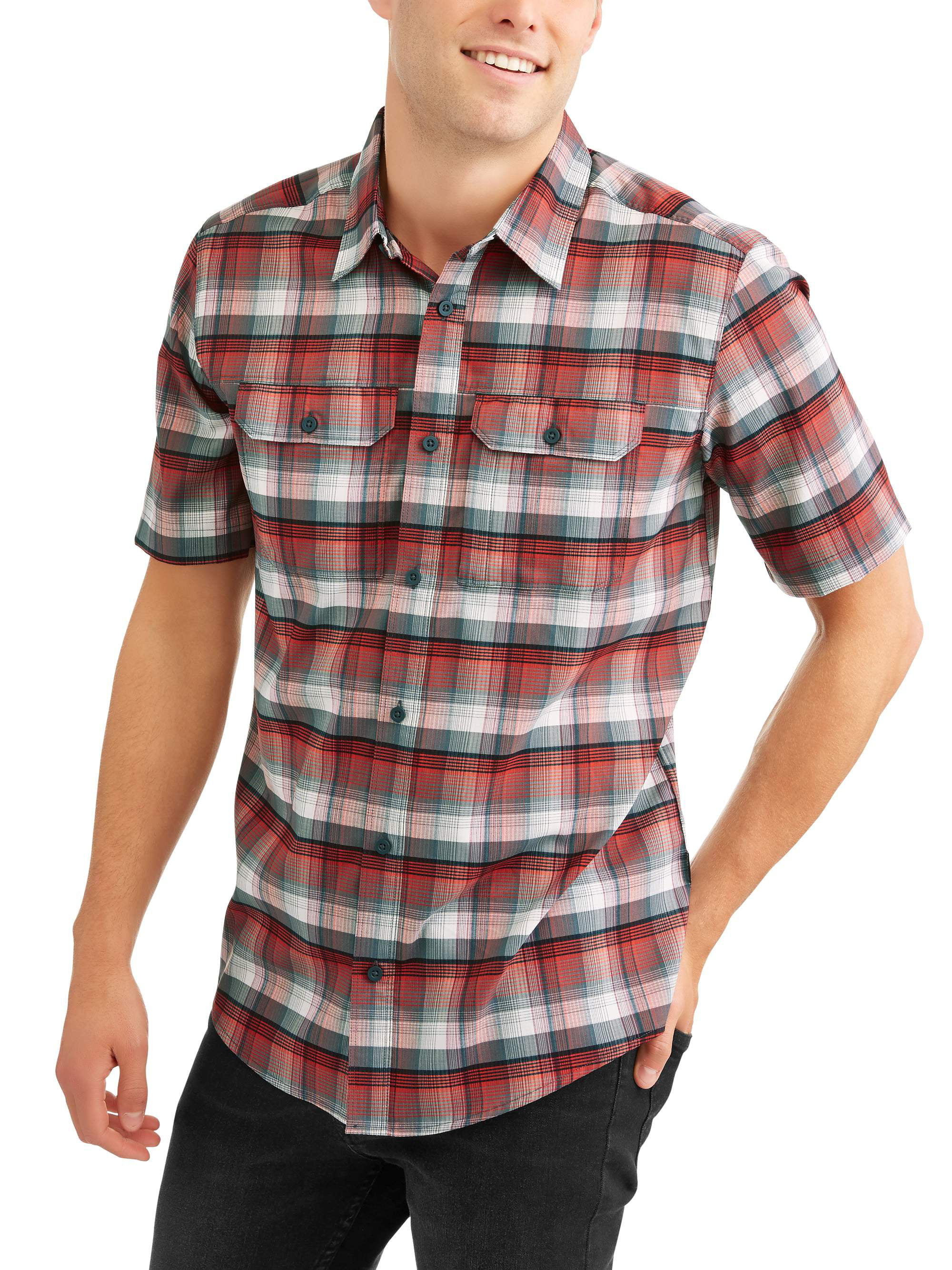 Swiss Tech Men's short sleeve outdoor woven shirt - Walmart.com