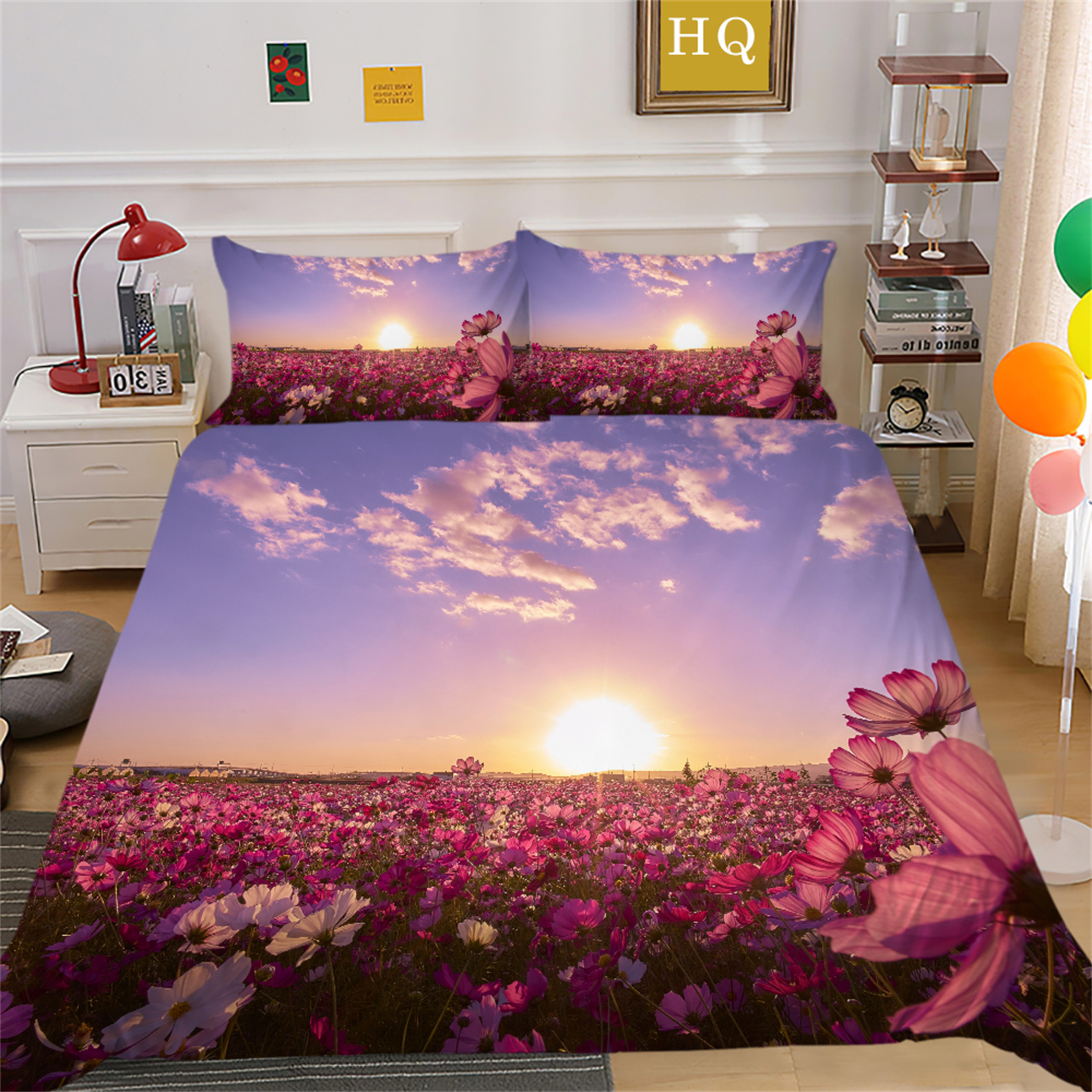 Floral Quilt Cover Set Beautiful Bedspreads Home Bedclothes Man Woman