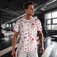 thumbnail image 3 of Wukai Flower Leaves Print Men's Short-Sleeved Mesh T-Shirt,Quick-Dry Short Sleeve Workout T-Shirt-3X-Large, 3 of 8