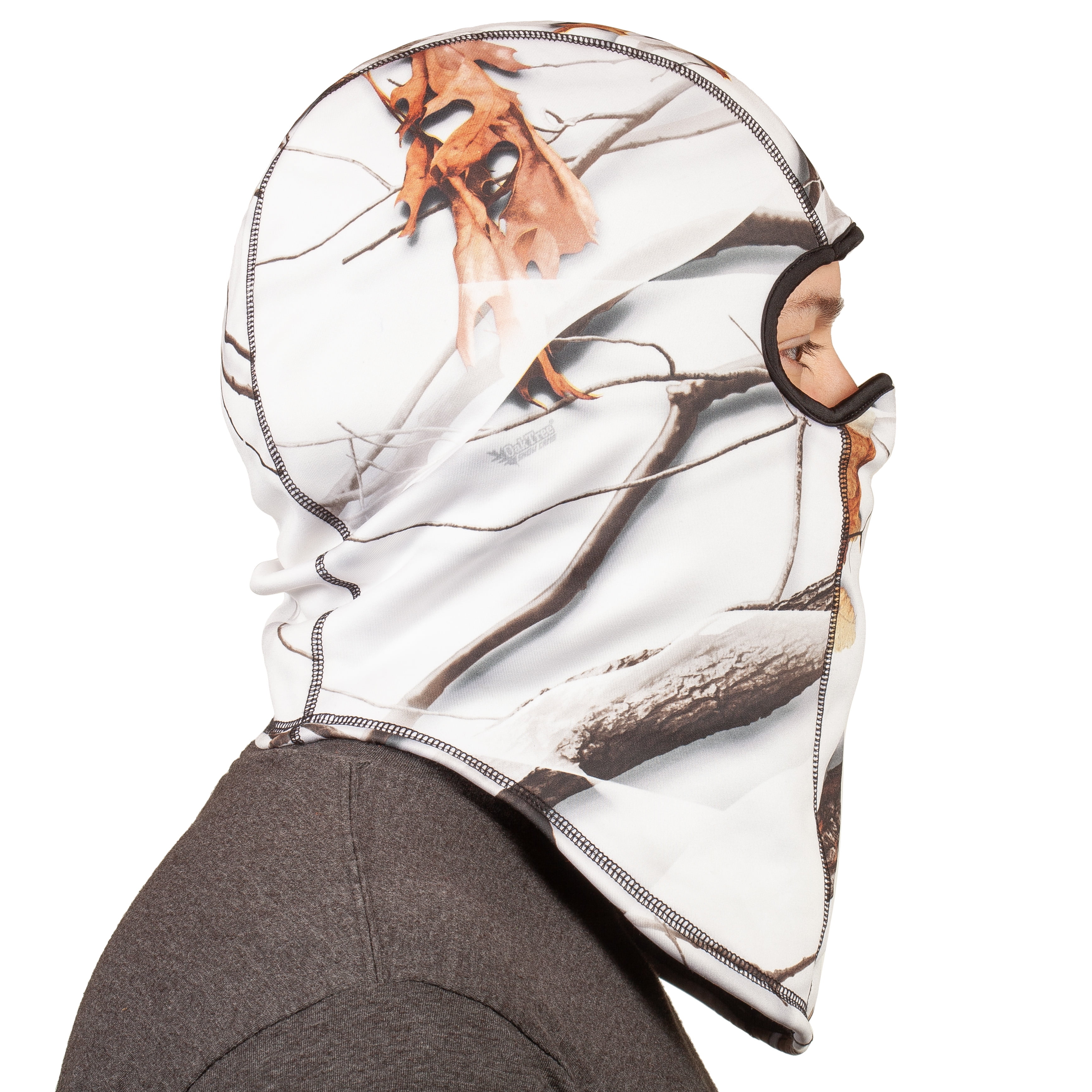 Men’s Rawline Lined, Performance Fleece Reversible Balaclava (Snow Camo Brown)