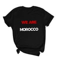 thumbnail image 4 of Nmnitkp Sustainable Women's Short Sleeve Tops We Are Morocco Football Fan Graphic T-Shirt, Crew Neck Short Sleeve Casual Tee, Multiple Colors Available Black,XL, 4 of 5