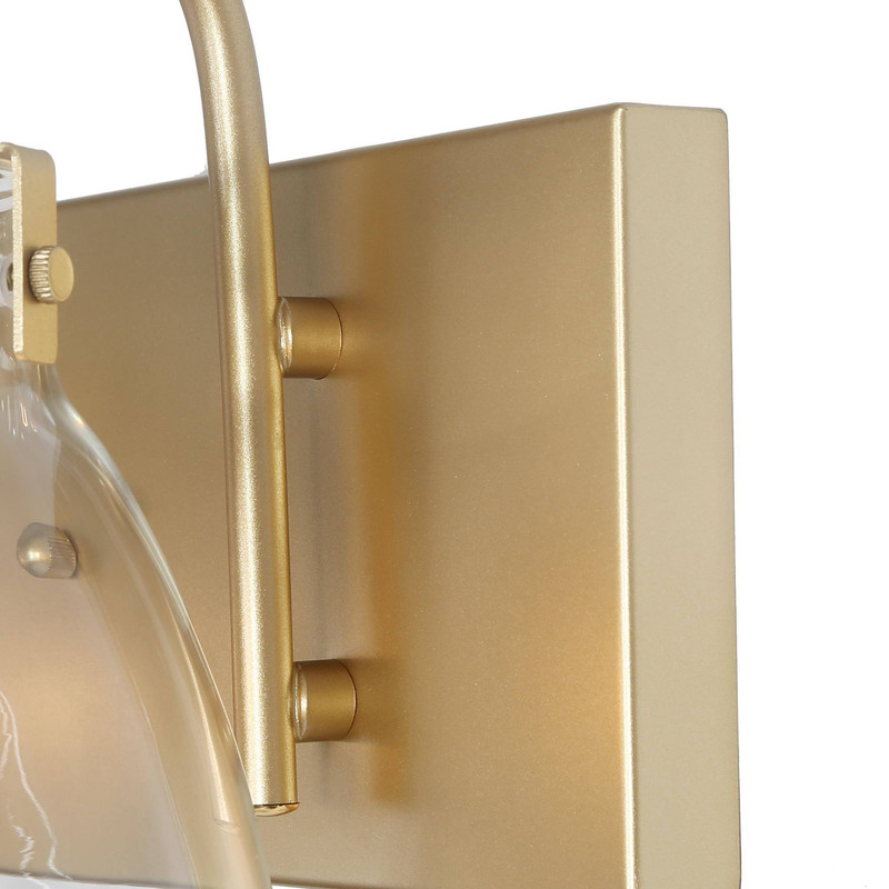 LNC 4-Light Gold Cylinder Clear Glass Shade Modern Bathroom Vanity Lighting Fixutre
