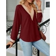 thumbnail image 3 of Women Top Lady Long Sleeve Women Suit Lace Neck Elegant Crochet Neckline Hollow Out Casual Autumn Top Daily Top For Woman Cogild, 3 of 5
