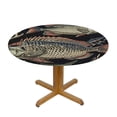 thumbnail image 3 of Orinice Fish Round Table Cover Stain Resistant Washable Indoor Outdoor Tablecloth Kitchen Dining Wedding Parties Picnic Camping 100% Polyester Fiber 54-58, 3 of 8