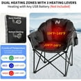 thumbnail image 5 of 2 Pack Oversized Heated Camping Chair, 3 Heating Levels Soft Padded Camp Chairs with Storage Bag, Portable Folding Outdoor Heated Moon Chair for Lawn Patio Beach and Picnics, 5 of 7