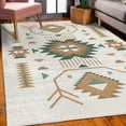 thumbnail image 3 of Southwestern Decorative Rug, Ethnic Illustration of a Zigzags Design Triangular Iconic Art Motifs, Quality Carpet for Bedroom Dorm and Living Room, 6 Sizes, White Teal, by Ambesonne, 3 of 4