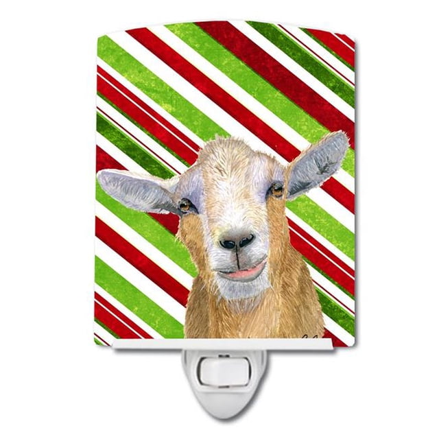 Carolines Treasures RDR3022CNL Goat Red Snowflakes Holiday Christmas Ceramic Night Light