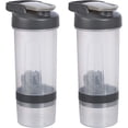 thumbnail image 6 of Basics Protein Shaker Bottle with Mixer Ball, Dishwasher Safe, 20 oz, Gray, 2-Pack : Health & Household, 6 of 10