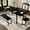 black, variant on 5-Piece Extendable Dining Set for 4-8 People with Table, 2 Benches & 2 Stools