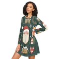 thumbnail image 3 of FORMRS Womens Long Sleeve Nightgowns Crew Neck Sleep Shirt Soft Pajamas Sizes S-3XL, Green Christmas, 3 of 8