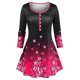 thumbnail image 1 of Camiseta de Túnica de Talla Extra de Lazo de Flores Degradados Rosegal  Mangas largas de talla grande, 1 of 5
