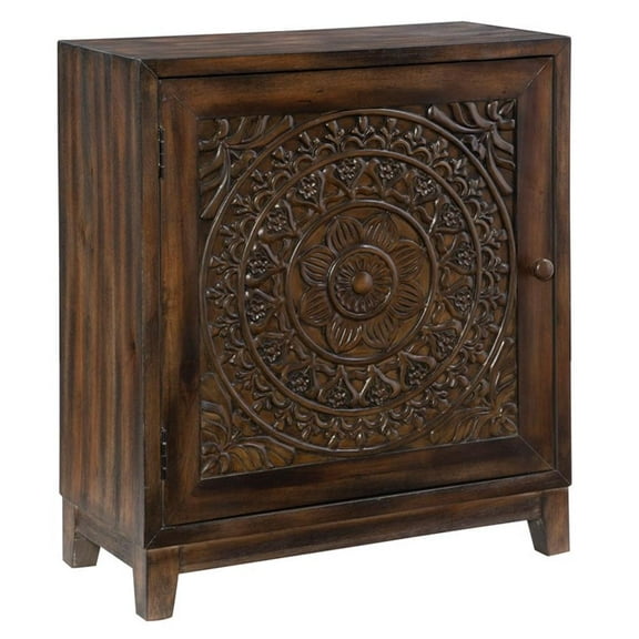 Pemberly Row Traditional Wood Accent Cabinet in Dark Brown