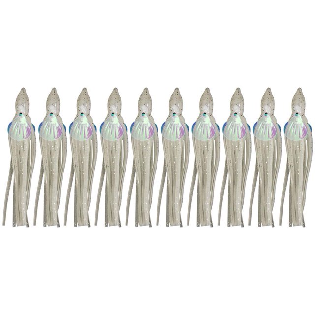 Octopus Soft Bait 10x Señuelos de pesca biónicos 6cm Artificial (Luminoso) Blanco Barbie Nuevos Originales