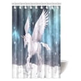 thumbnail image 1 of ABPHQTO Juego de cortinas de ducha decorativas para niñas y niños, unicornio blanco, Animal, caballo sobre las nubes en el cielo, cortina de ducha para baño, 120x180 cm, 1 of 2