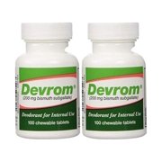 DEVROM Internal Deodorant 200mg Bismuth Subgallate 100 Chewable Tablets (2PK)
