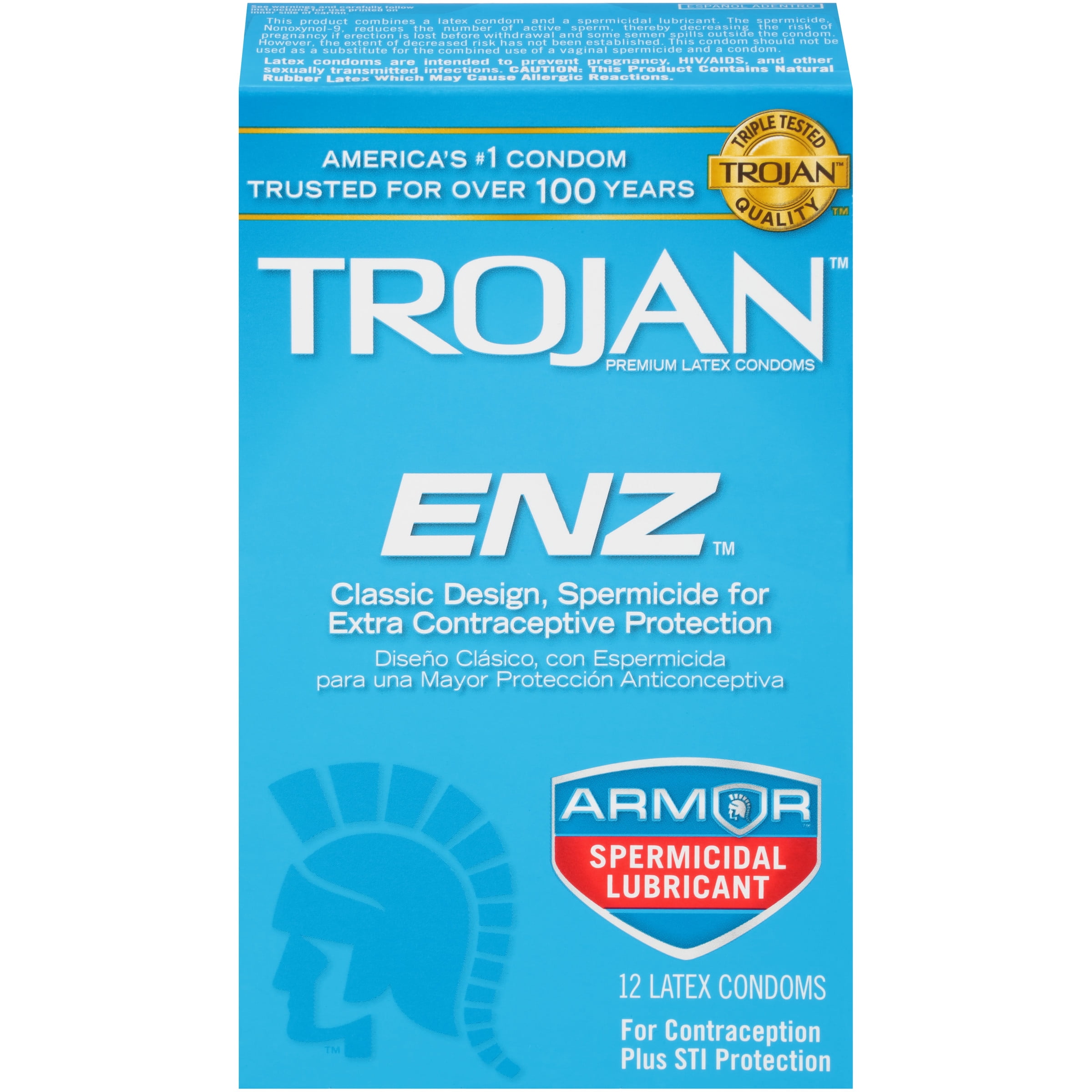 Trojan ENZ Spermicidal Condoms, 12ct