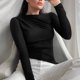 thumbnail image 2 of Mujeres Casual Cómodo Moda Pullover Manga Larga Cuello Redondo Soild Tops Pompotops FGAJ12351, 2 of 9