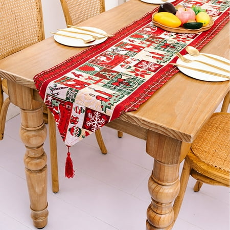 

Coappsuiop Tablecloth Christmas Pretty Table Runner For Christmas Dinner Party Washable Beautiful Design Table Cloth For Family Time