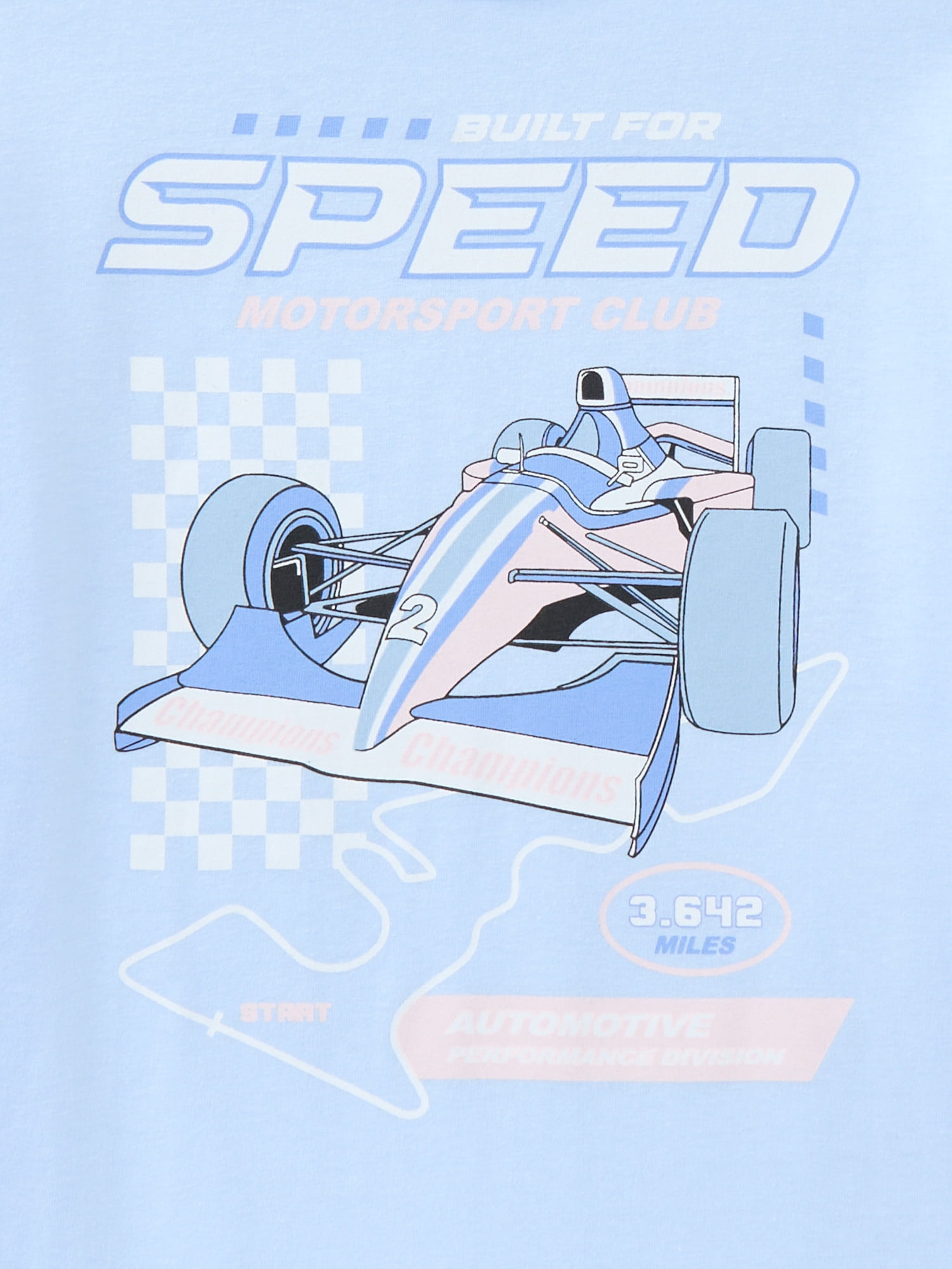 Wonder Nation Girls Built for Speed Graphic Tee with Short Sleeves, Sizes 4-18