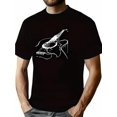 thumbnail image 1 of Camiseta MBDMBD con estampado de guitarra para hombre: cuello redondo informal, manga corta, mezcla de poliéster transpirable, lavable a máquina, perfecta para el verano., 1 of 6