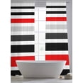 thumbnail image 5 of Sheer Curtains 84 inches Long 2 Panels Set Abstract Striped Light Filtering Sheer Drapes Rod Pocket Window Curtains for Living Room/Bedroom, Red Black White, 5 of 8