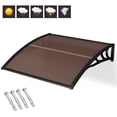thumbnail image 6 of Spaco 40 x 40 Inch Outdoor Polycarbonate Front Door Window Awning Canopy-Brown, Entry Door Outdoor Window Awning Exterior, Front Door Overhang Awning for Sun Shutter, UV, Rain, 6 of 9